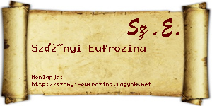 Szőnyi Eufrozina névjegykártya