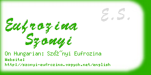 eufrozina szonyi business card